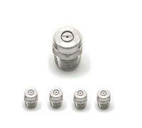 Boquilla de pulverización ventilador plano acero inoxidable, repuesto boquilla limpiadora superficies 304, 5 uds(25° Spray hole diameter 1.236mm(0.049in))