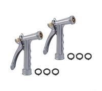 Boquilla de riego de metal a prueba de fugas con entrada de rosca de 3/4, control de presión de agua ajustable para plantas, flores, lavado de automóviles y limpieza de entradas