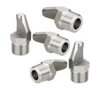 Boquilla de rociado de ventilador de Vee de Vee de alta presión: punta de chorro de ángulo estrecho de acero inoxidable duradero 5pcs (3/8) dn10 Hole Diameter 2.0mm