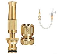 Boquilla de rociador de cobre de alta presión con flujo ajustable, adaptador de manguera de jardín de conexión rápida para riego eficiente de césped, flores y arbustos, herramienta de cuidado al aire