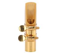 Boquilla de Saxo Soprano Bb de Latón con Abrazadera y Tapón - Sonido Potente y Claridad Optimizada para Principiantes y Profesionales