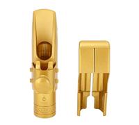 Boquilla de Saxofón Alto E Plana, Latón 6C Eb para Saxofones de Sonido Brillante Boquilla con Cubierta Deslizante, Compatible con Saxofón Alto
