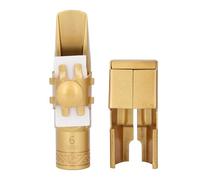 Boquilla de Saxofón Soprano Plano B Boquilla de Saxofón Soprano de Latón Chapado en Oro 6C para Entusiastas del Saxofón o Saxofonistas