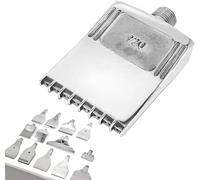 Boquilla de soplado de aire de acero inoxidable, boquilla tipo peine de cuchilla de aire macho BSPT de 1/4", boquilla de chorro plano para soplador Ind 2 piezas 14-hole 920 Stainless Steel (Polished)