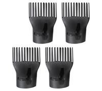 Boquilla de Soplado Plana Tipo Punta Ancha, 4 Piezas Negras | Plástico y Nylon, Flujo Optimizado Menor Daño Térmico, para Salón Profesional y Uso Doméstico