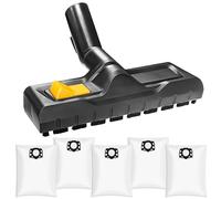 Boquilla de Suelo Para Kärcher WD3, WD4, WD5, WD6, con 5 piezas Bolsas Aspiradora Compatible, para aspiradoras en seco y húmedo Karcher WD3 WD5 WD4 WD6 accesorios boquilla