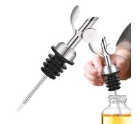 Boquilla dispensadora de , goma de acero inoxidable, vertedor de licor impulsado por gravedad 1, vertedor de botellas para de oliva, vinagre, licores, uso en cocina, servicio de bar y