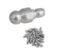 Boquilla for hidrolavadora, kit de boquillas for alcantarillado acero inoxidable, 1 orificio frontal y 3 o 6 orificios traseros, varios tamaños(1 Hole in Front/3 Holes in Back 1/4 Quick Plug,1pc)