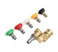 Boquilla giratoria ajustable de 14 para lavadoras de coche, soporte de 4500 PSI con ajuste de conexión rápida (adaptador + 5 boquillas)