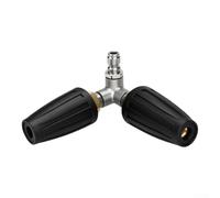 Boquilla giratoria turbo dual para lavadora a presión, cabezal giratorio de 360 grados, doble pulverización, acero inoxidable, latón, construcción de 1/4 pulgadas, conexión rápida, rosca M22 óxido