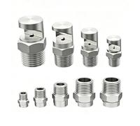 Boquilla gran angular en forma de abanico, rosca externa de acero inoxidable, boquilla industrial de bajo consumo de agua, adecuada para eliminación de polvo, refrigeració 1/2" orifice 7.5mm 2 piezas