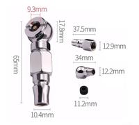 Boquilla infladora de neumáticos de coche y motocicleta, diseño de doble cabeza, construcción de metal roscado, adecuada para la mayoría de infladores (cabeza única)