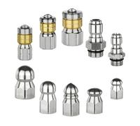 Boquilla Jetter - Boquilla Giratoria Rotativa | Juego de 10 Boquillas para Manguera de Limpieza de Tuberías - para Baño, Hogar, Cocina, Garaje, Parking y Suelos Drenantes