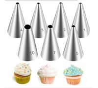 Boquilla Juego de 7 boquillas redondas for decoración, herramientas for hornear crema de mantequilla, glaseado, pasteles de cumpleaños Repostería decorar