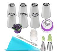 Boquilla Kit de boquillas for manga pastelera de acero inoxidable con forma de hoja, boquillas for decoración de pasteles, herramienta de glaseado for crema Repostería decorar(13 pec)