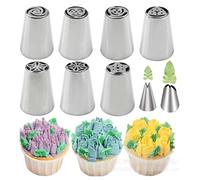 Boquilla Kit de boquillas for manga pastelera de acero inoxidable con forma de hoja, boquillas for decoración de pasteles, herramienta de glaseado for crema Repostería decorar(9 pcs)