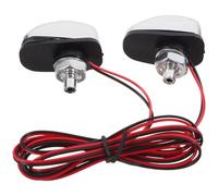 Boquilla Lavaparabrisas Delantera LED 12v Azul, Paquete de 2 | Plástico, Ajuste para Capó de Camiones, Limpieza en Niebla o Poca Luz, Perfil Reducido