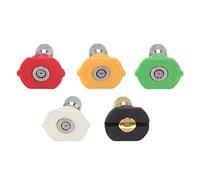 Boquilla multiángulo para hidrolimpiadora, Paquete de 5 boquillas for lavadora a presión, ángulos pulverización multicolores 0-64°(45)