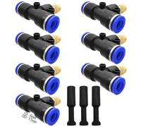 Boquilla nebulización latón, Dujelixa, 7 piezas conector rápido boquilla atomizadora ajustable, conecte 8 mm tubo intubación rápida + 3 piezas cabezal bloqueo para patio, jardín, césped, invernadero