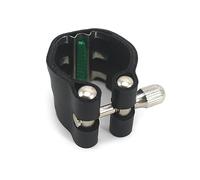 Boquilla para clarinete para saxofón alto, clip para saxofón, piel sintética, cierre de un solo tornillo, abrazadera de ligaduras de piel sintética