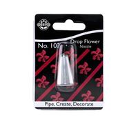 Boquilla para decoraci n de tartas con forma de flor en forma de gota de Jem Enterprises, punta n. 107, color plateado est ndar