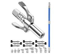 Boquilla para engrasar boquilla, doble mango G Coupler de bloqueo rápido, desengrasante, embrague con manguera de 30 cm + 9 unidades M6 M8 M9 M10, acoplador de grasa lubricante para prensas de engrase