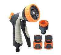 Boquilla para manguera de agua, herramientas de riego, boquilla de pulverización con 9 patrones de pulverización ajustables, para vehículos, mascotas, ducha, exterior, entrada, terraza, césped, jardín