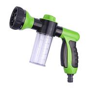 Boquilla para manguera de jardín, pistola pulverizadora de espuma de alta presión, patrón de pulverización de 8 vías con dispensador de jabón de 3,5 oz/100 cc, botella, pistola de espuma para nieve