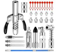 Boquilla para prensa de engrasado, 28 unidades, juego de adaptadores para prensas de engrasado, con manguera de 30 cm y accesorio de prensa de engrase, conector de 8 tipos, para todos los tipos de