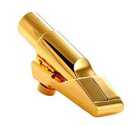 Boquilla para saxofón alto con ligadura y tapa para principiantes, color dorado, talla 6