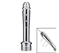 Boquilla pequeña ducha ducha sistema de limpieza en aluminio para limpieza colónica con bolsa de transporte de terciopelo (plateado)