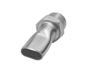 Boquilla plana de bajo ruido, G 3/8 AG, boquilla de seguridad para aplicaciones generales, acero galvanizado, longitud 50,0 mm, ancho de boquilla 16,5 mm