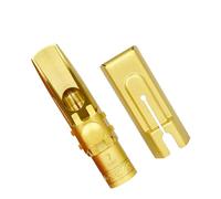 Boquilla profesional para saxofón alto, latón metal Eb Sax Boquillas con tornillo de hoja y tapas, accesorios para profesionales y principiantes