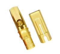 Boquilla profesional para saxofón alto, latón metal Eb Sax Boquillas con tornillo de hoja y tapas, accesorios para profesionales y principiantes