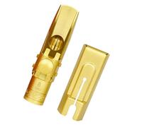 Boquilla profesional para saxofón alto, latón metal Eb Sax Boquillas con tornillo de hoja y tapas, accesorios para profesionales y principiantes