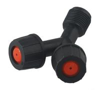 Boquilla pulverizadora eléctrica de repuesto para jardín, patio y césped, rosca externa de 16 mm, material de polipropileno, cuatro agujeros directo/cónico/ventilador S (D)