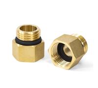 Boquilla Reductora, 2 Piezas 1/2" Macho x 1/2" Hembra Conector de Rosca de Latón con Arandelas de Goma, Conector de Pezón Hexagonal para Agua, Aire, Aceite, Conexión