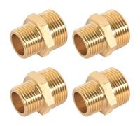 Boquilla Reductora de Latón, Reducción de 4 Piezas 3/4 a 1/2 Boquilla Doble Rosca Macho de Latón, Adaptador de 1/2 Pulgada a 3/4 de Pulgada para Reductores de Tuberías de Agua (20 x 25 mm)