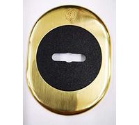 Boquilla roseta para puerta blindada, placa para llave de doble mapa de latón pulido 82 x 62