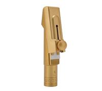 Boquilla Saxo Alto Metal, Tamaño 6, Accesorio Profesional y Para Principiantes - Brillante y Claro Sonido, Resistente de Latón, Con Capucha y Abrazadera Metálica