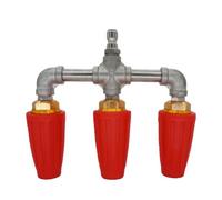Boquilla turbo de 3 vías para limpiador de alta presión, boquilla giratoria de 1/4 pulgadas, 4000 PSI, 1/4 pulgadas, acoplamiento rápido, boquilla giratoria (rojo)