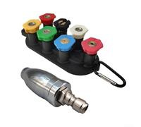 Boquilla turbo giratoria de 3600 PSI con 7 puntas de pulverización y patrón de pulverización de gran angular para una mayor cobertura de área de limpieza por pasada