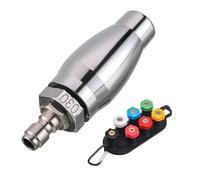 Boquilla turbo giratoria de 3600 PSI, conexión rápida de 1/4 pulgadas, 7 puntas de boquilla con soporte