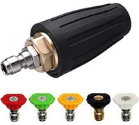 Boquilla turbo giratoria para lavadora a presión, boquilla giratoria con 5 boquillas de pulverización, 1.8GPM 4000PSI 035 Orificio 1/4 pulgadas de conexión rápida pistola de pulverización juego de