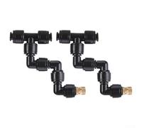 Boquillas atomizadoras para reptiles, paquete de 2 con spray ajustable de 360 grados para terrarios de la selva tropical, humidificación, creación de niebla, color negro