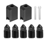 Boquillas de acero endurecido para P1P/P1S/X1/X1C/X1E/Kobra 3 Combo/Adventurer 5M/5M Pro 0,2 mm, 0,4 mm, 0,6 mm, 0,8 mm, con Funda de Silicona Extra, Extrusora Hotend Hardened Steel Nozzle para
