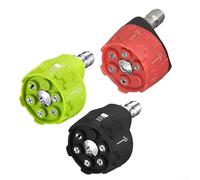 Boquillas de lavado a presión, paquete de 3 conectores 6 en 1 de cambio rápido 4000 PSI punta de acero inoxidable para patrones de pulverización ajustables, limpieza resistente, jardín y uso al aire