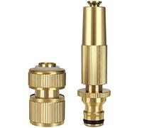 Boquillas de Manguera de Jardín con Conector de Manguera, Boquilla de Pulverización de Manguera Ajustable, Boquilla de Pulverización a Presión de Latón Macizo Para Mangueras de Jardín (2 unidades)