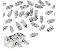 Boquillas de nebulización alta presión 50 piezas boquilla atomizadora latón 0,1-0,5 mm for uso agrícola refrigeración al aire libre(2 Sects,Orifice Dia 0.1mm)
