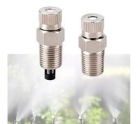 Boquillas de nebulización Cabezales de latón para atomización de baja presión Enfriamiento al aire libre Jardinería Reemplazo de boquilla roscada de agua de alta 50 piezas Filter mesh Aperture 0.4mm